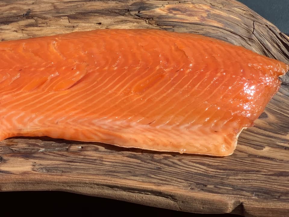 COLD SMOKED SALMON LOX SIDE  (ONE FILLET APPROXIMATELY 1.5LB) $20 per lb